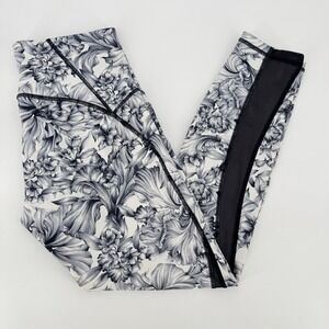 Lululemon Wunder Under High Rise Crop 25" 8‎ Botanical Toile Floral Black White